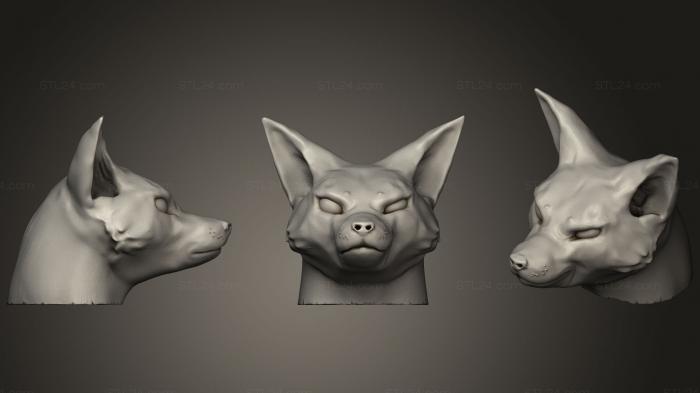 Маски и морды животных (Дерзкая Лисья Голова, MSKJ_0168) 3D модель для ЧПУ станка